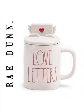 RAE DUNN by Magenta Artisan Love Letters Mug with Topper NEW